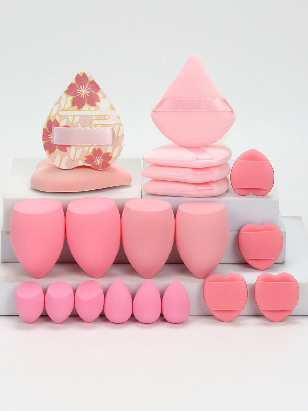 Pink Makeup Sponge and Puff Set