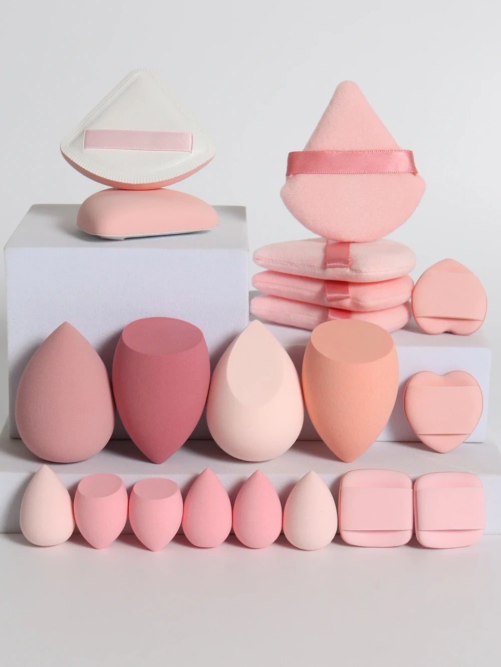 Pink Makeup Sponge and Puff Set