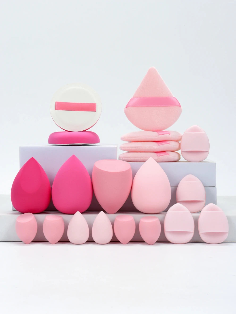 Pink Makeup Sponge and Puff Set