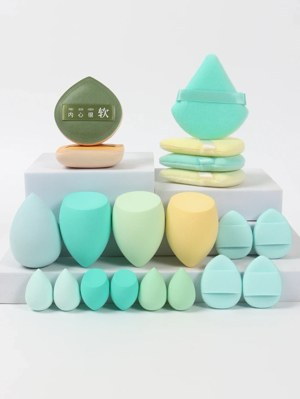 Pink Makeup Sponge and Puff Set